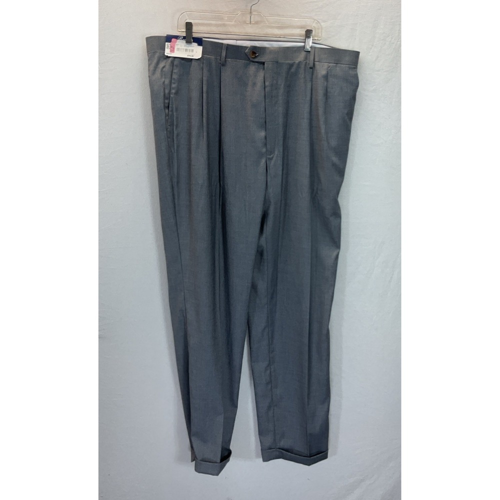 New Ralph Ralph Lauren Dress Pants Men's 42x34 Gray Comfort Flex Pleated Office